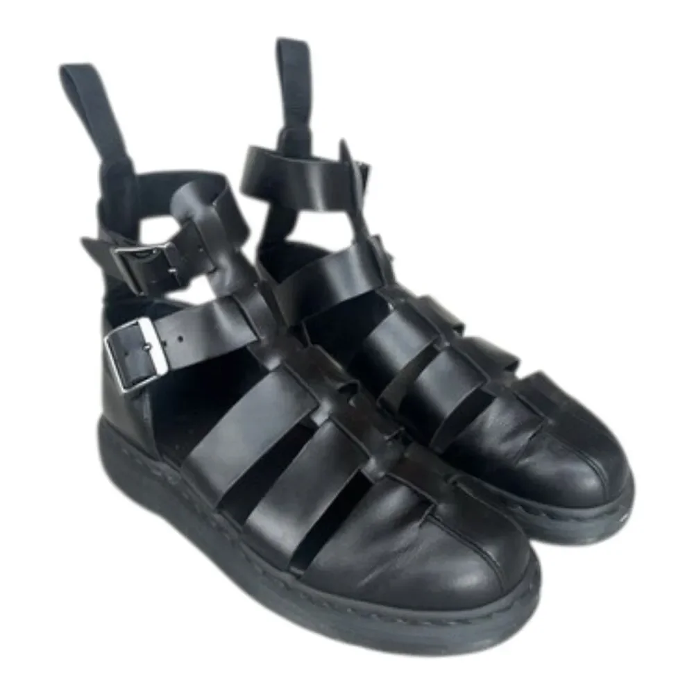 Dr Martens Geraldo Gladiator Sandals Black Leather Mens 10 Womens 11 EUC - Picture 7 of 11